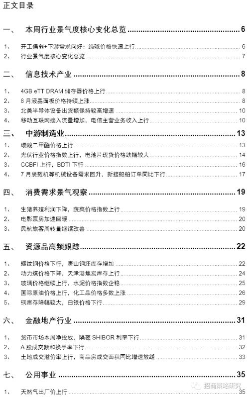 【招商策略】行業景氣觀察0826——純堿需求持續增強，面板價格維持漲勢