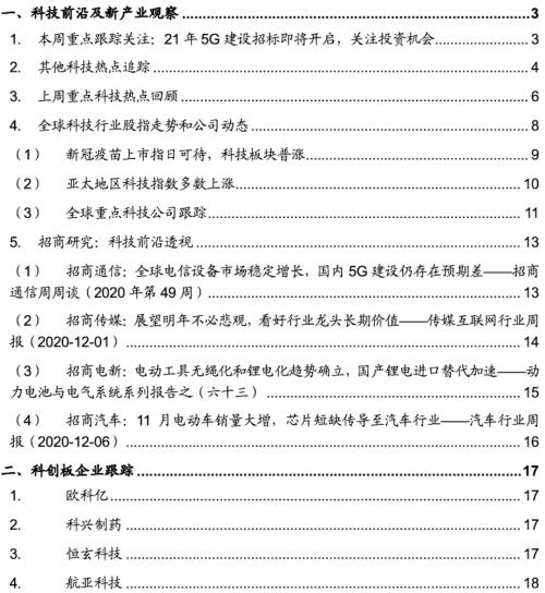 【招商策略】21年5G建設招標即將開啟,關注投資機會——科技前沿及新產業(yè)觀察周報(1208)