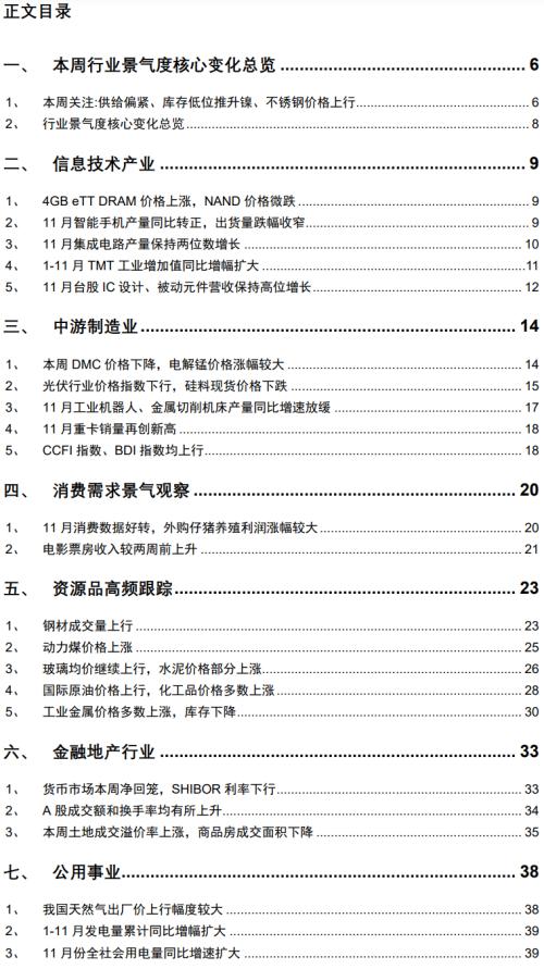 【招商策略】行業(yè)景氣觀察1216——資源品價格延續(xù)漲勢，全社會用電量同比增幅擴(kuò)大