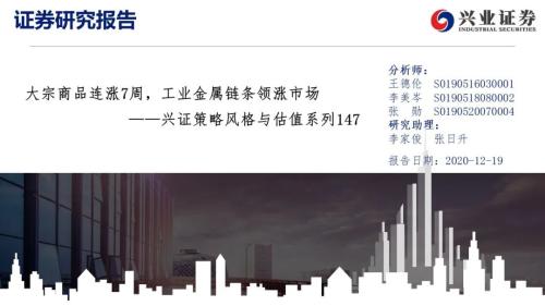 【興證策略|風(fēng)格與股指】大宗商品連漲7周，工業(yè)金屬鏈條領(lǐng)漲市場——興證策略風(fēng)格與估值系列147