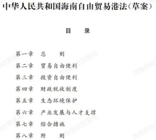 全文首次公開!海南自由貿易港法草案征求意見,