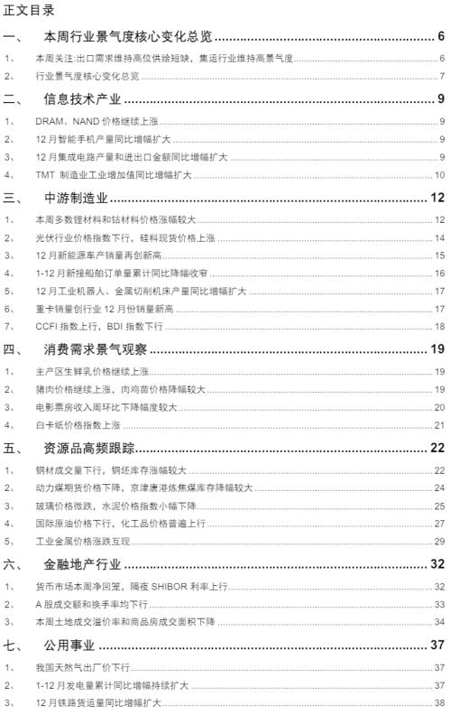 【招商策略】行業景氣觀察0120——集成電路產量同比增幅擴大,第二產業用電量顯著上行